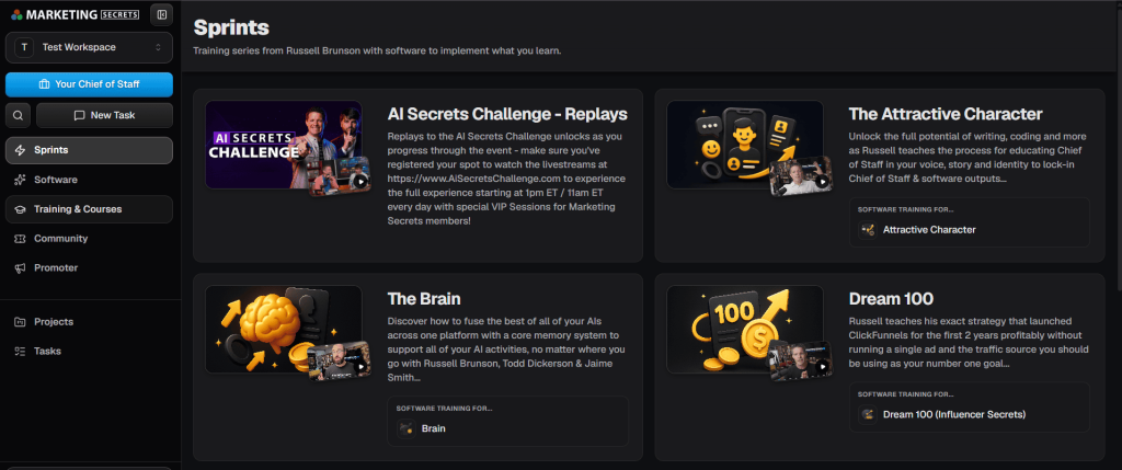 Russell Brunson's Marketing Secrets AI - Sprints - VIP & General Webinar Replays