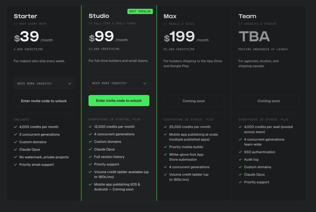 Overskill Pricing Plans